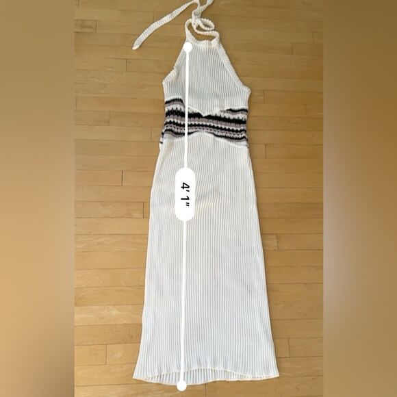 Ramy Brook Theo Knit Halter Midi Dress in White M NWOT - Picture 9 of 11